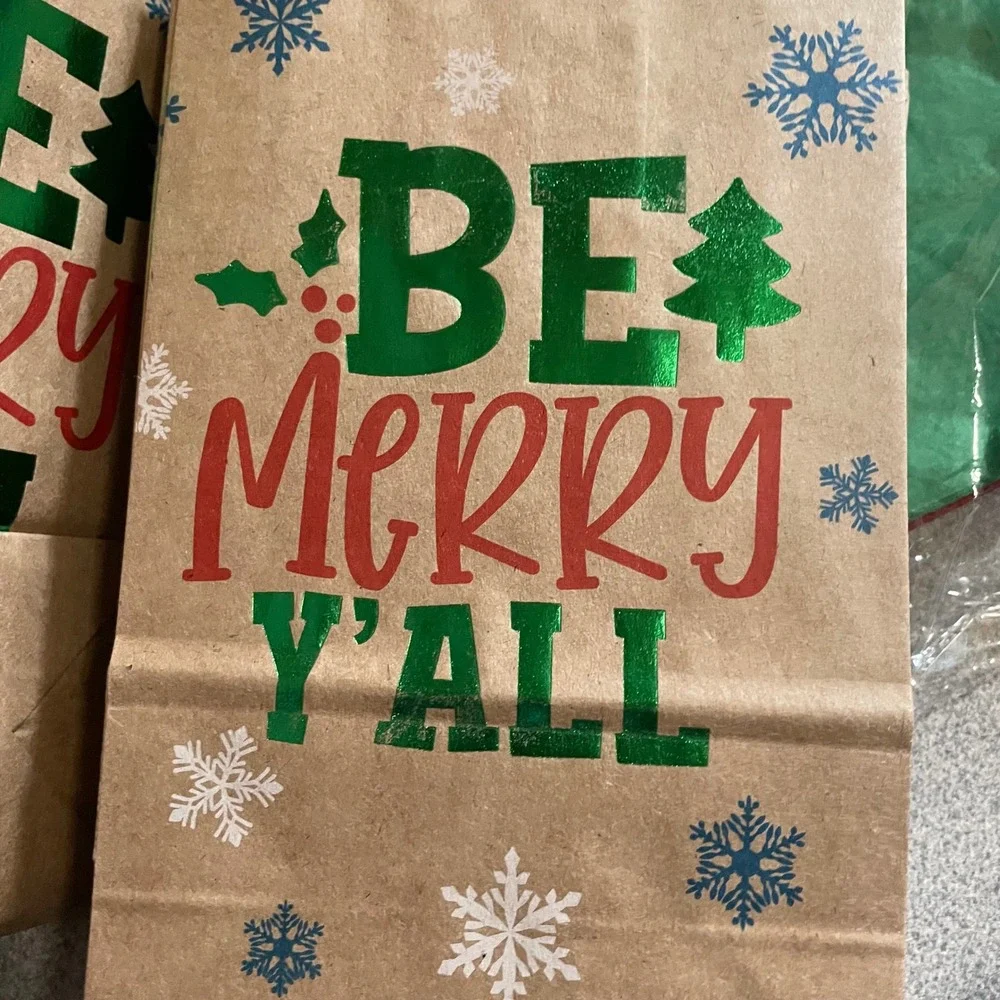 40 piece set Christmas Gift Bags Kraft‎ Paper Holiday Party Favor Treat Bags